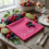 Serviette de Table Brodée Couleur Framboise - Coton Festif - Pour Mariage, Fête ou Cadeau (Prénom Personnalisé)