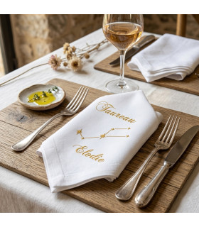 serviette de table personnalisée signe astrologique taureau