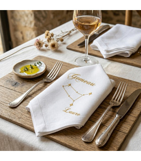 serviette de table personnalisée gemeau