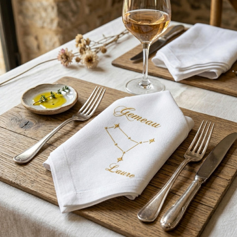 serviette de table personnalisée gemeau
