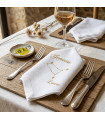 Serviette de table personnalisée brodée - Signe Astrologique Gémeaux