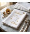 Serviette de table personnalisée brodée - Signe Astrologique Balance