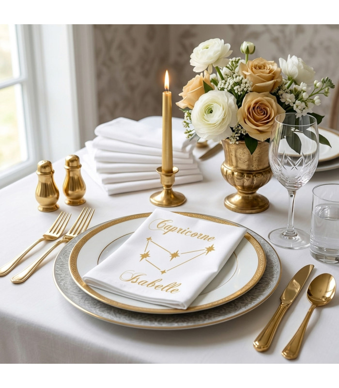 Serviette de Table Astrologie – Signe Capricorne & Constellation