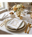 Serviette de table brodée verseau