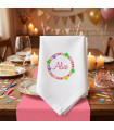 Serviette de Table Personnalisée Broderie "Couronne d'Étoiles" (Cadeau Magique)