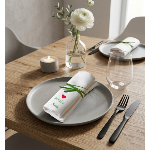 serviette de table personnalisée mamie
