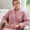 peignoir coton vieux rose brodé haute qualité col chale personnalisé
