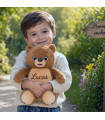 Peluche Ours Cubbies Brodé Naissance/Prénom (Marron Clair)