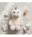 Peluche Licorne Multicolore Brodé Prénom (35 cm) – Doudou Range-Pyjama
