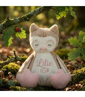 peluche chouette personnalisée avec prénom enfant