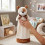 Doudou Peluche Chien Marionnette Brodé – Cadeau Naissance 40 cm