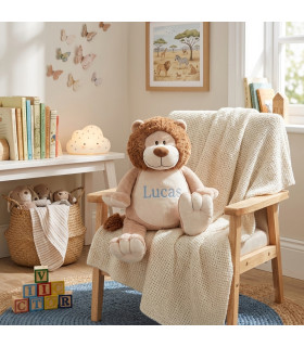 peluche lion personnalisée prénom brodé