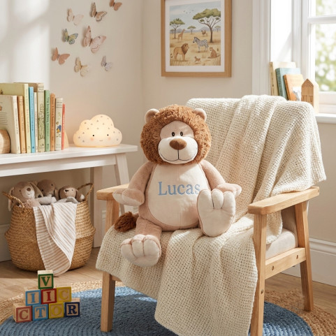 peluche lion personnalisée prénom brodé
