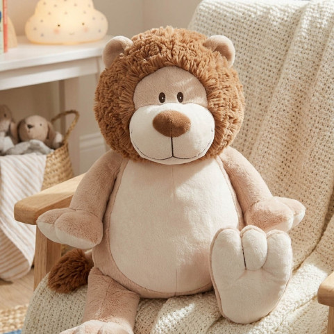lion en peluche brodé prénom enfant