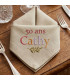 serviette de table brodée écru