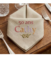 Serviette de Table Personnalisée Écru | Broderie Artisanale & Label Oeko-Tex