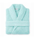 peignoir col chale bleu vert brodé
