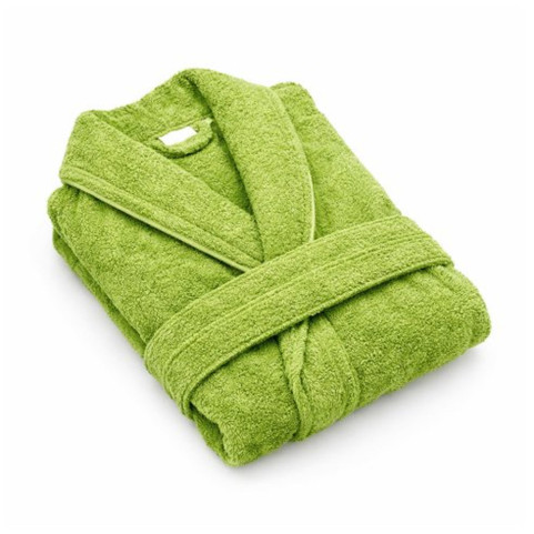 peignoir personnalisé avec une broderie vert