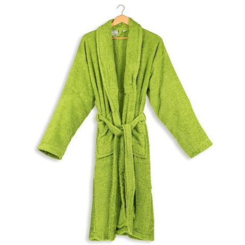 Peignoir Adulte Personnalisé en Coton 420g - Vert Pistache (Broderie Cœur ou Dos)