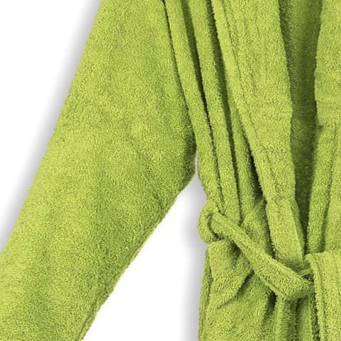 Peignoir Adulte Personnalisé en Coton 420g - Vert Pistache (Broderie Cœur ou Dos)