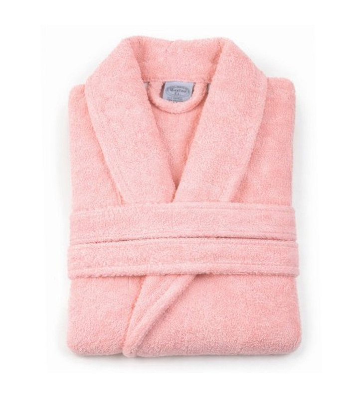 Peignoir Adulte Personnalisé en Coton 420g - Rose (Broderie Cœur ou Dos)