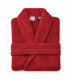 Peignoir en Coton Rouge Col Châle - Personnalisable