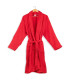 Peignoir en Coton Rouge Col Châle - Personnalisable