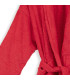Peignoir en Coton Rouge Col Châle - Personnalisable