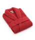 Peignoir en Coton Rouge Col Châle - Personnalisable