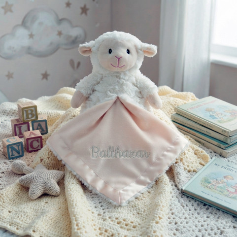 doudou agneau mouton brodé prénom
