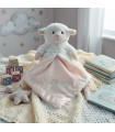 Doudou Mouton Écru & Rose Poudré Personnalisé avec Prénom Brodé – Le Petit Monde de Camille