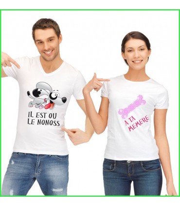 tee shirt original avec un chien et son os