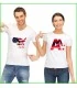 tee shirt duo pour le couple, tee shirt rigolo pour fans des usa
