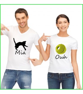 tres beau tee shirt pour homme et pour femme miaouh