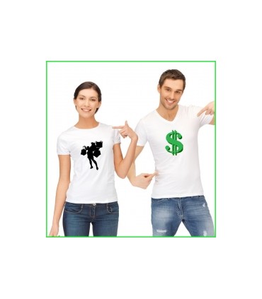 tee shirt original pour les couples qui adorent le shoping