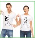 Un beau tee shirt duo pour couples avec tennis man et woman