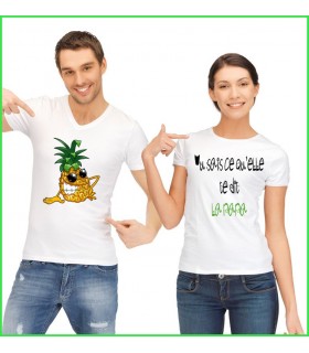 un tee shirt original avec la nana et un ananas