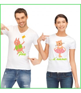 les cochons sont à l'honneur sur ce tee shirt rigolo pour couple