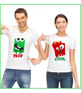 de la couleur et des personnages pour faire rire sur tee shirt duo