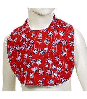 un bavoir de créateur avec motifs, couleur rouge