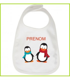 bavoir petits pingouins personnalisé