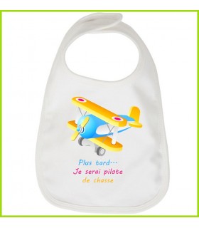 Un bavoir bébé sera pilote d'avion ou de chasse