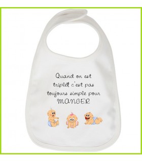 Joli bavoir pour triplets, cadeau de naissance pour les triplets