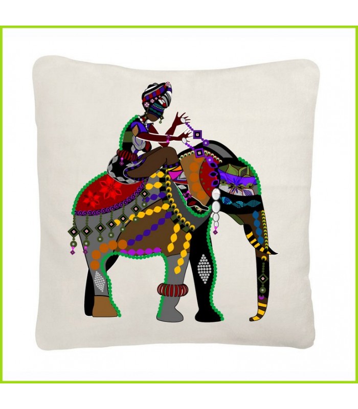 Coussin design éléphant en Inde