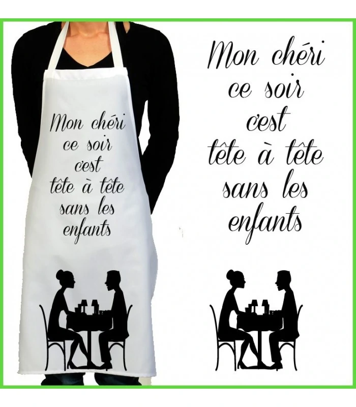 Tablier cuisine rigolo tête à tête