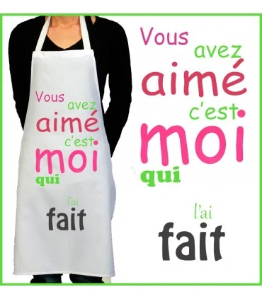 Tablier de cuisine homme femme rigolo