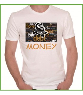 un tee shirt sympa avec de la money en texte, cadeau pas cher original