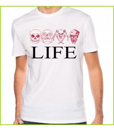 tee shirt avec têtes de mort design, tee shirt original