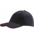 broderie personnalisée sur une casquette rouge et noire