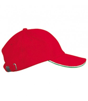 personnalisation de casquette rouge liseré blanc